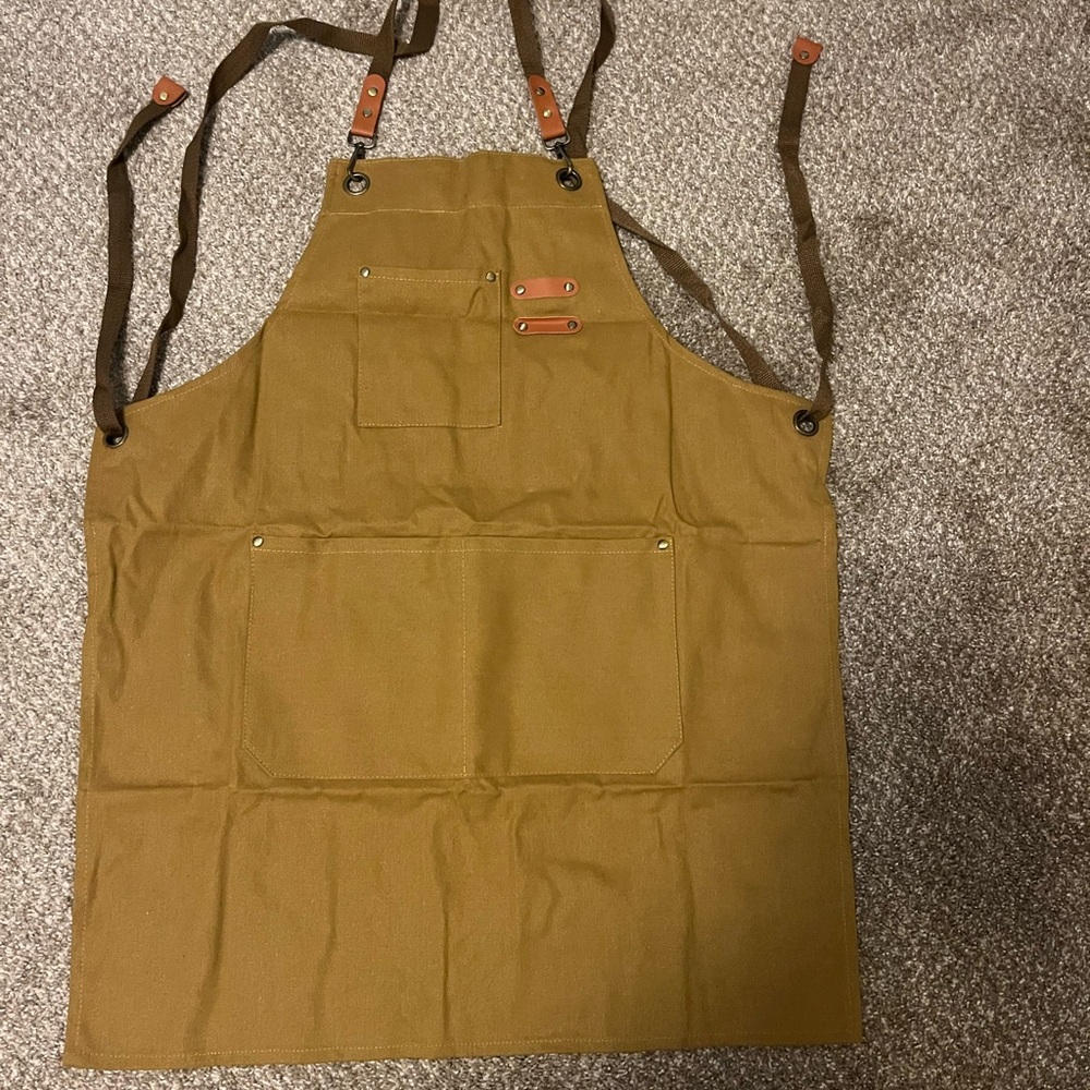 AFUN Brown Canvas Apron with Pockets NWT